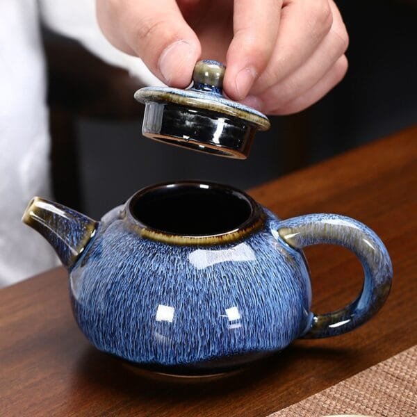 Tianmu Glaze Jun Kiln Ceramic Kung Fu Tea Set - Image 2
