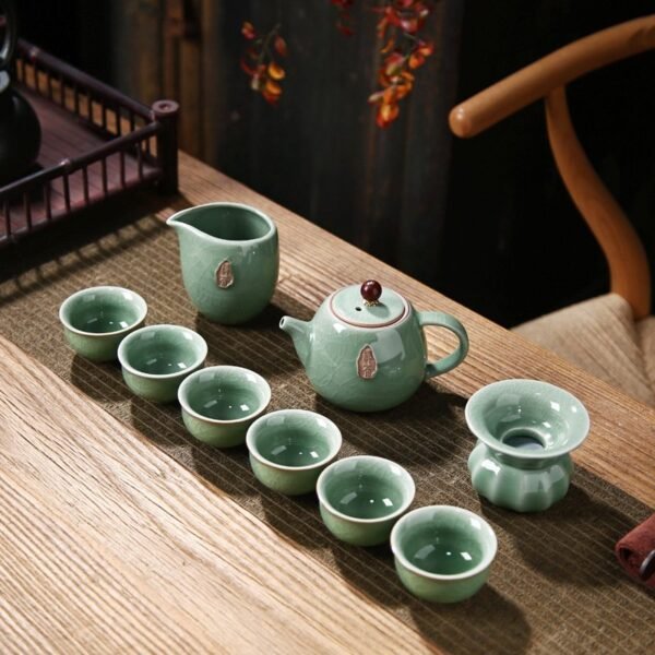 Relief Ge Kiln Zen Tea Gongfu Tea Set
