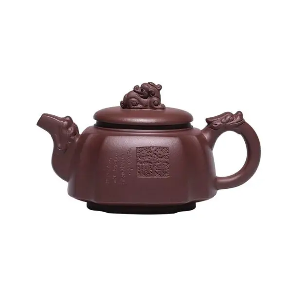 Three Stars Yixing Purple Clay Teapot - Image 5