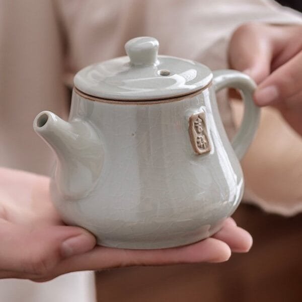 Ru kiln auspicious kung fu tea set with floor and ground cover - Image 4