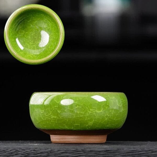 Green Ice Cracking Small Meditation Tea Cup