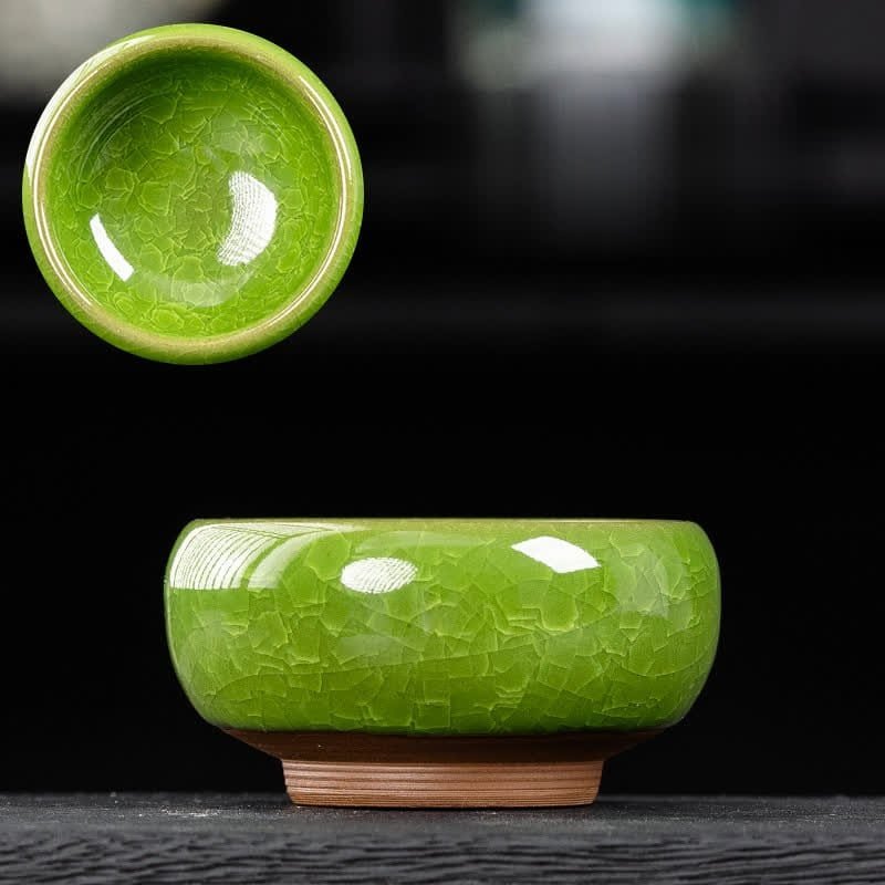 Green Ice Cracking Small Meditation Tea Cup
