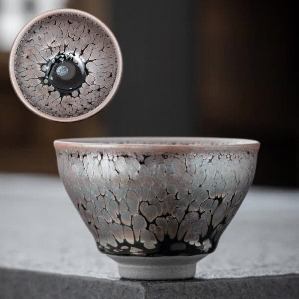 Guyuexuan Purple Gold Oil Drop Bundle Mouth Tea Cup