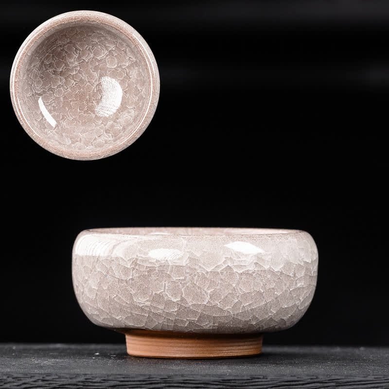 White Ice Cracking Small Meditation Tea Cup