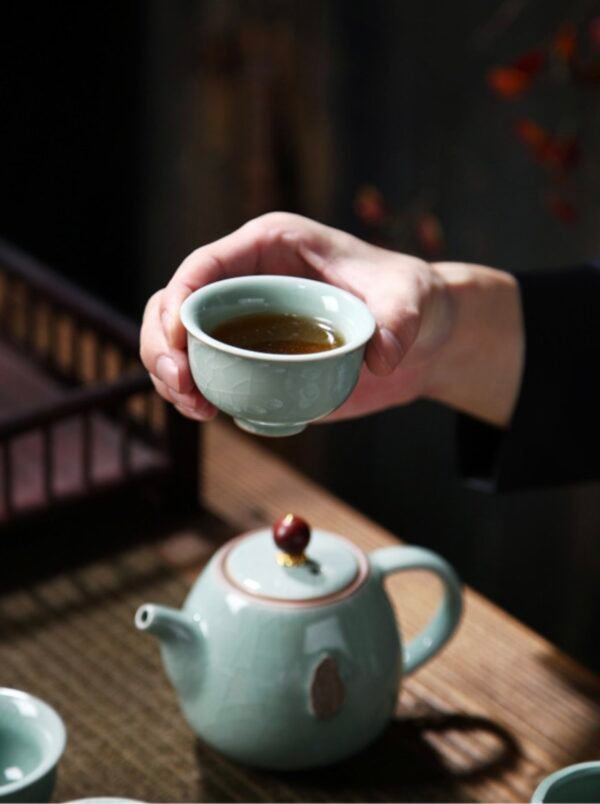 Relief Ge Kiln Zen Tea Gongfu Tea Set - Image 3