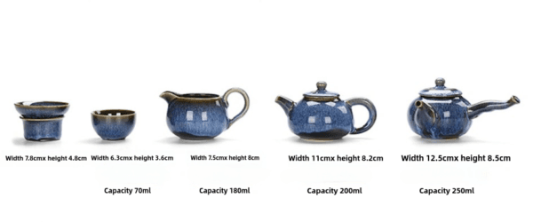 Tianmu Glaze Jun Kiln Ceramic Kung Fu Tea Set - Image 6